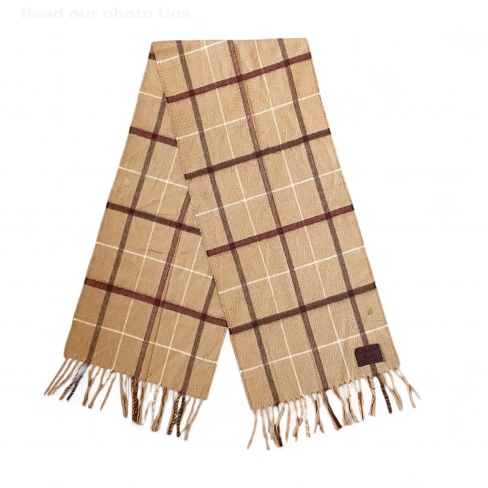 Vintage Nordstrom Plaid Fringe Scarf Classic